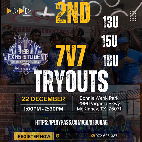 2nd Tryouts for 2025 7v7 Season