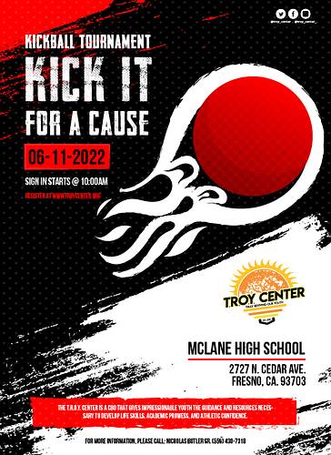 T.R.O.Y. Center’s 3rd Annual Kick It For A Cause