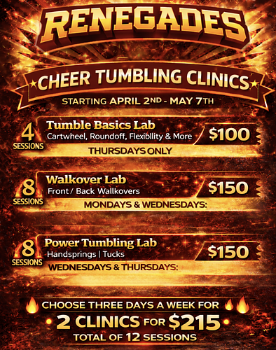 Renegades Tumbling Clinics