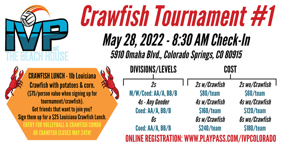 2022 IVP at the Beach House Crawfish Tournament #1 - ALL SAND
