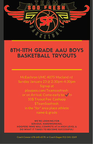 8th-11th Grade AAU Basketball Tryouts
