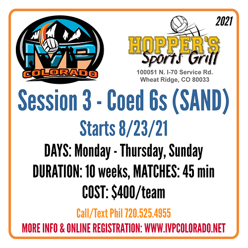 Hopper's Sand Volleyball Leagues - Session 3 2021